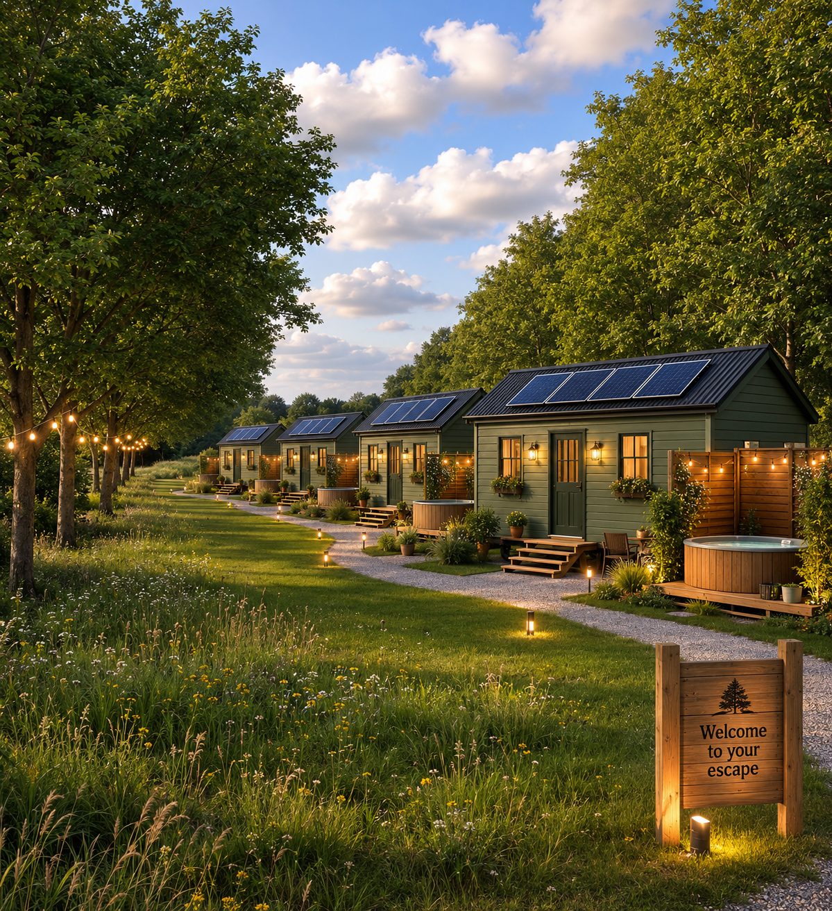 Shepherd huts with private hot tubs among wildflower meadows at Furzehills — a restful, restorative setting